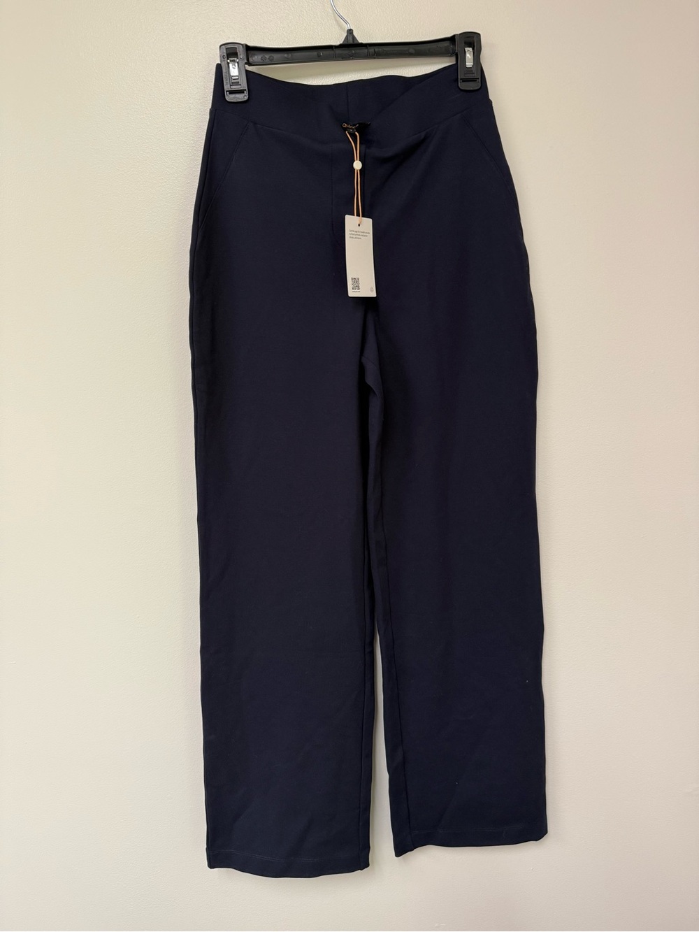 Quince NWT Ultra-Stretch Ponte Wide Leg Pants Navy S Office Teacher Quiet Luxury